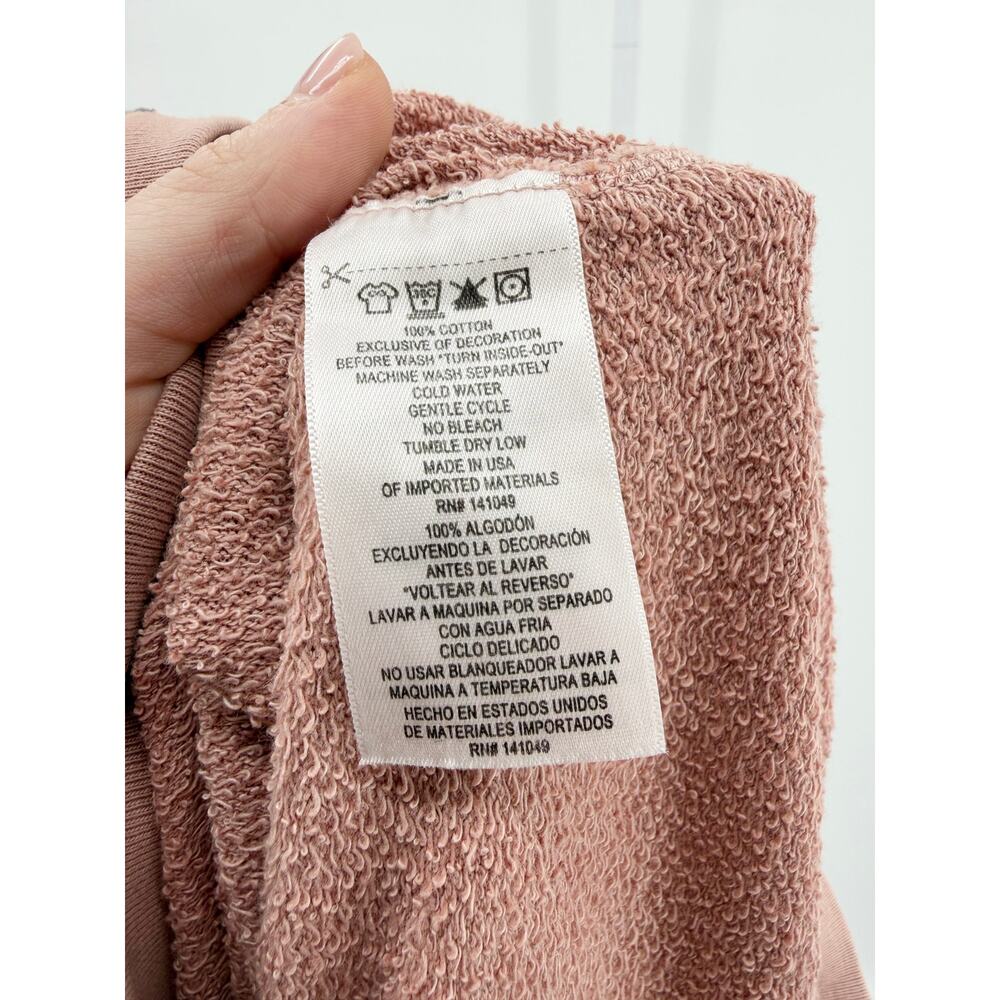 FREECITY Lucky Rabbit Sweatshirt Large NWT Rust Orange Faded Hunky Dory Raglan - Picture 3 of 5